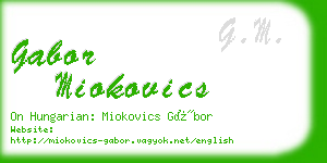 gabor miokovics business card